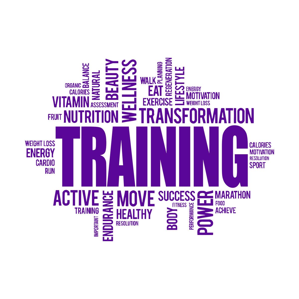Fitness Training Word Cloud Wall Sticker Sports Workout Club Decor Crossfit Inspirational Vinyl Decal Gym Studio Poster Extra Large - 95x135cm
