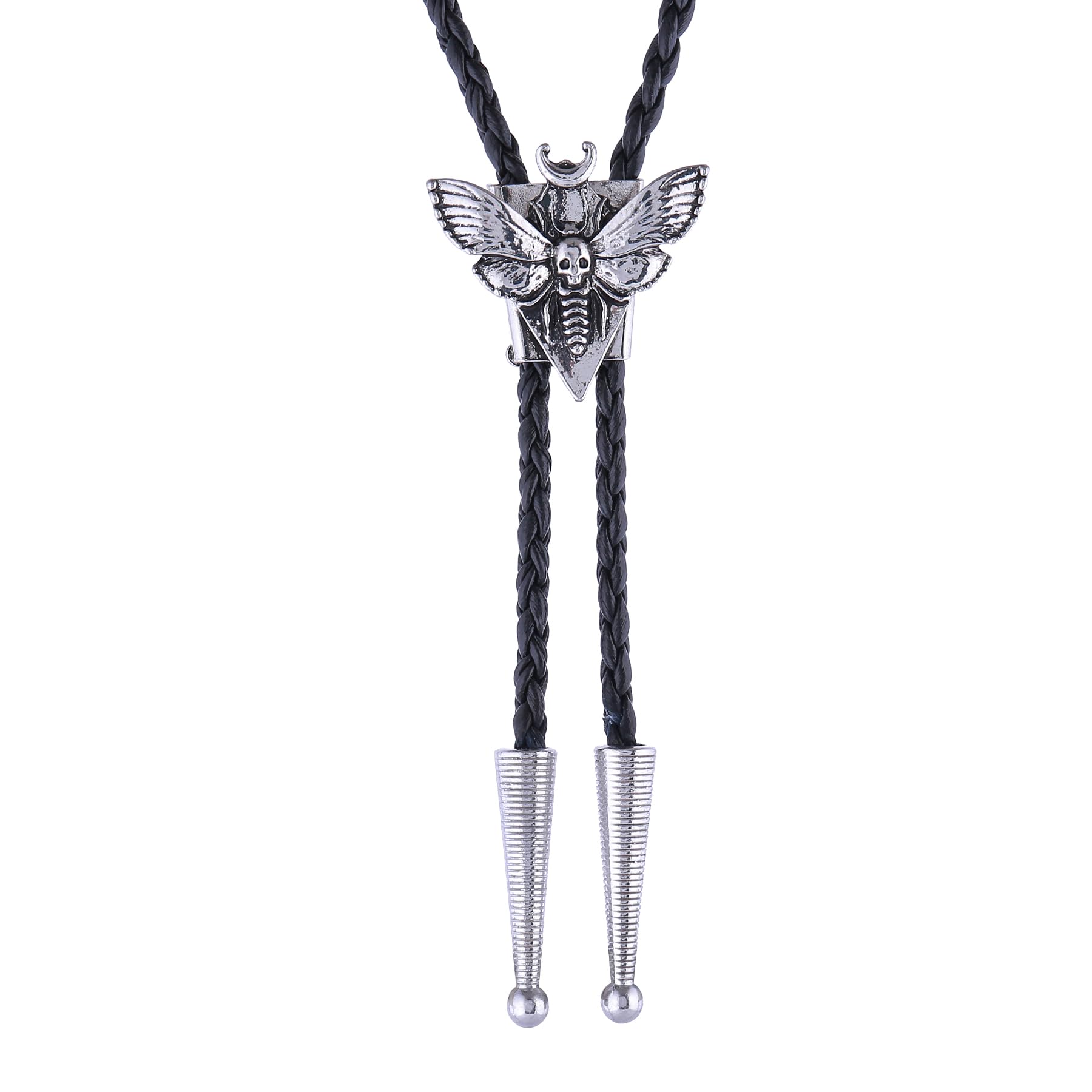 Btilasif Bolo Tie for Men Women, Western Cowboy Bolo Tie, Skull Butterfly Necklace Neckties, Cowboy Accessories Western Gifts for Men Women, Silver