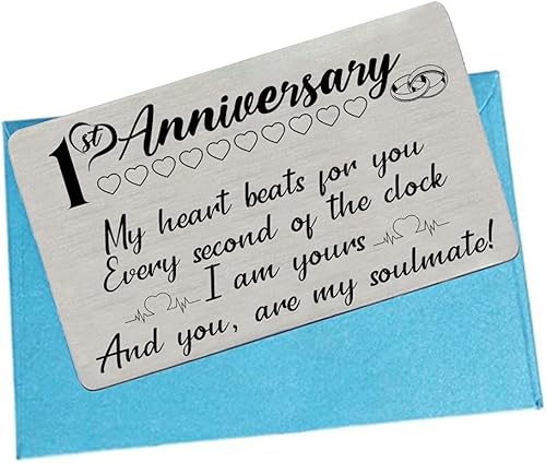 Miniatura 5 de Tarjeta de regalo para marido, esposa, novio, novia, primer aniversario de boda, regalo para él, hombres y mujeres