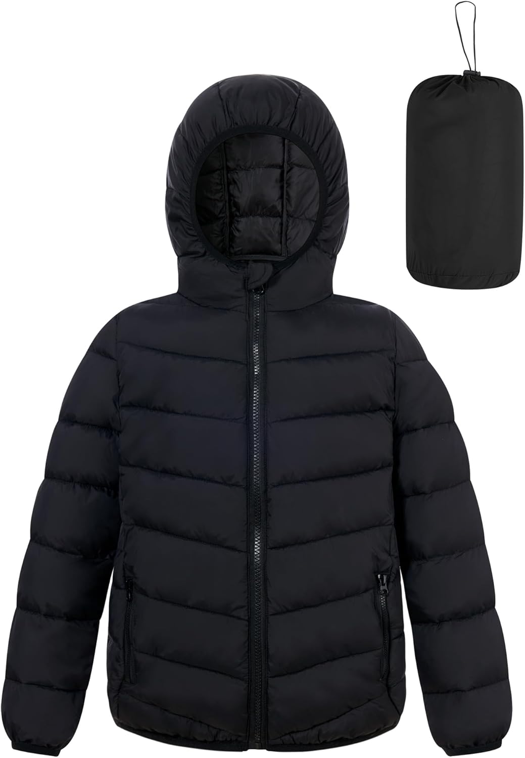 Lovekider 4-12 Years Girls Winter Coats Packable Lightweight Hooded Puffer Jackets with Zipper Pocket