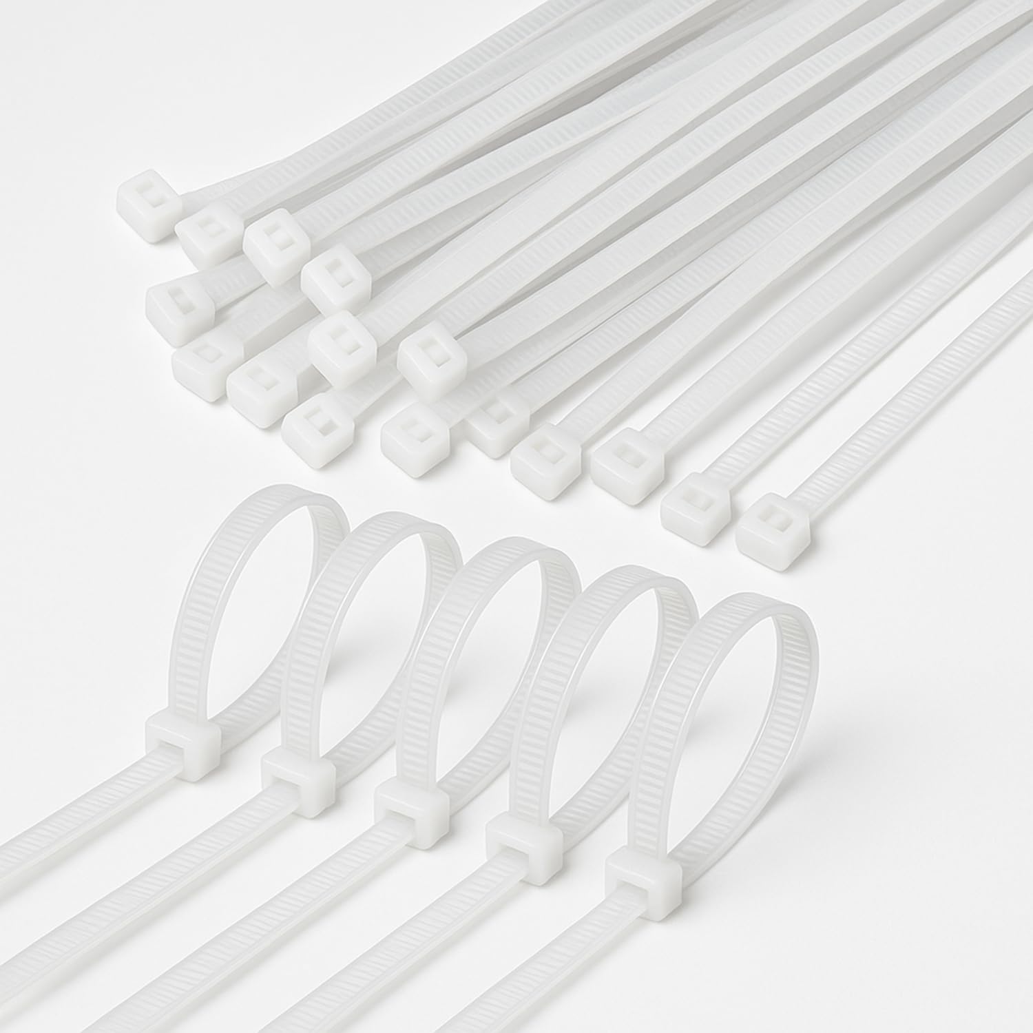 Tidy Fox Self Locking Cable Ties | White | 12 inch x 3.6 mm | 100 nos