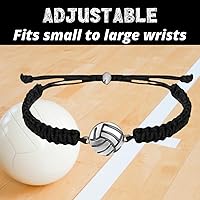 Vista 5 de Pulsera con dijes de voleibol Sportybella - Pulseras ajustables con dije de voleibol. Regalos ideales y recuerdos para jugadores de voleibol.
