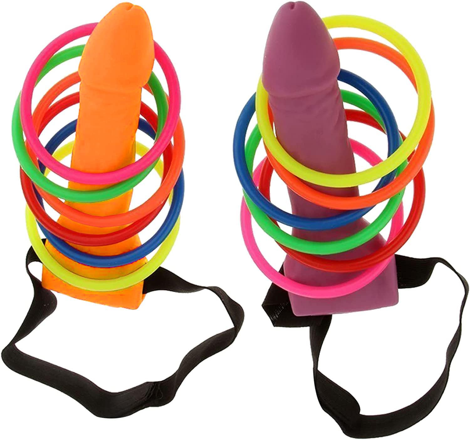 1 Pack Party Favor Toss Ring Hoopla Hen Night Out Game Novelty Toy Supplies Game and 1 Pack Multicolor Confetti Set Y16 — image 1