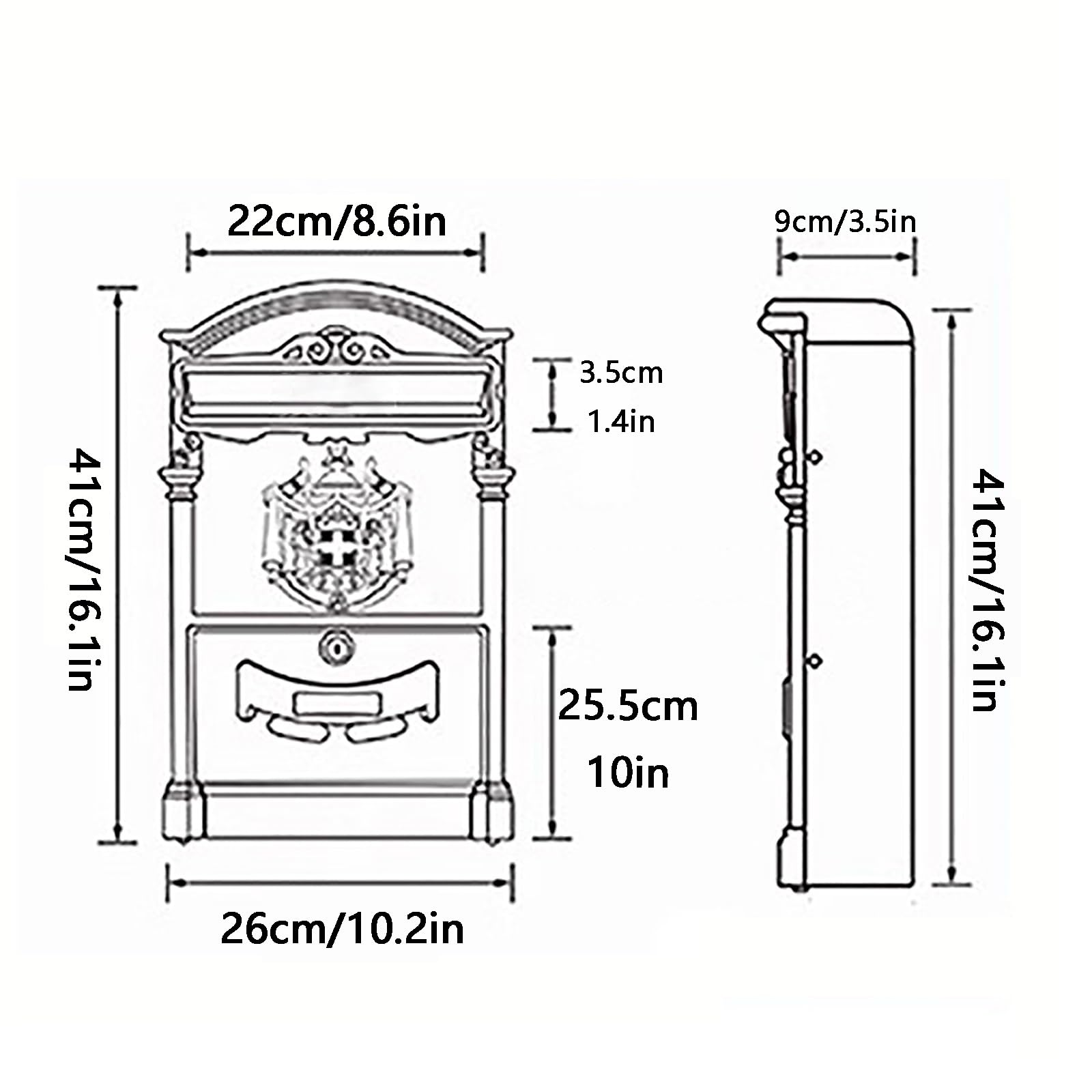 Cassetta postale creativa con blocco password in alluminio(Bronze)