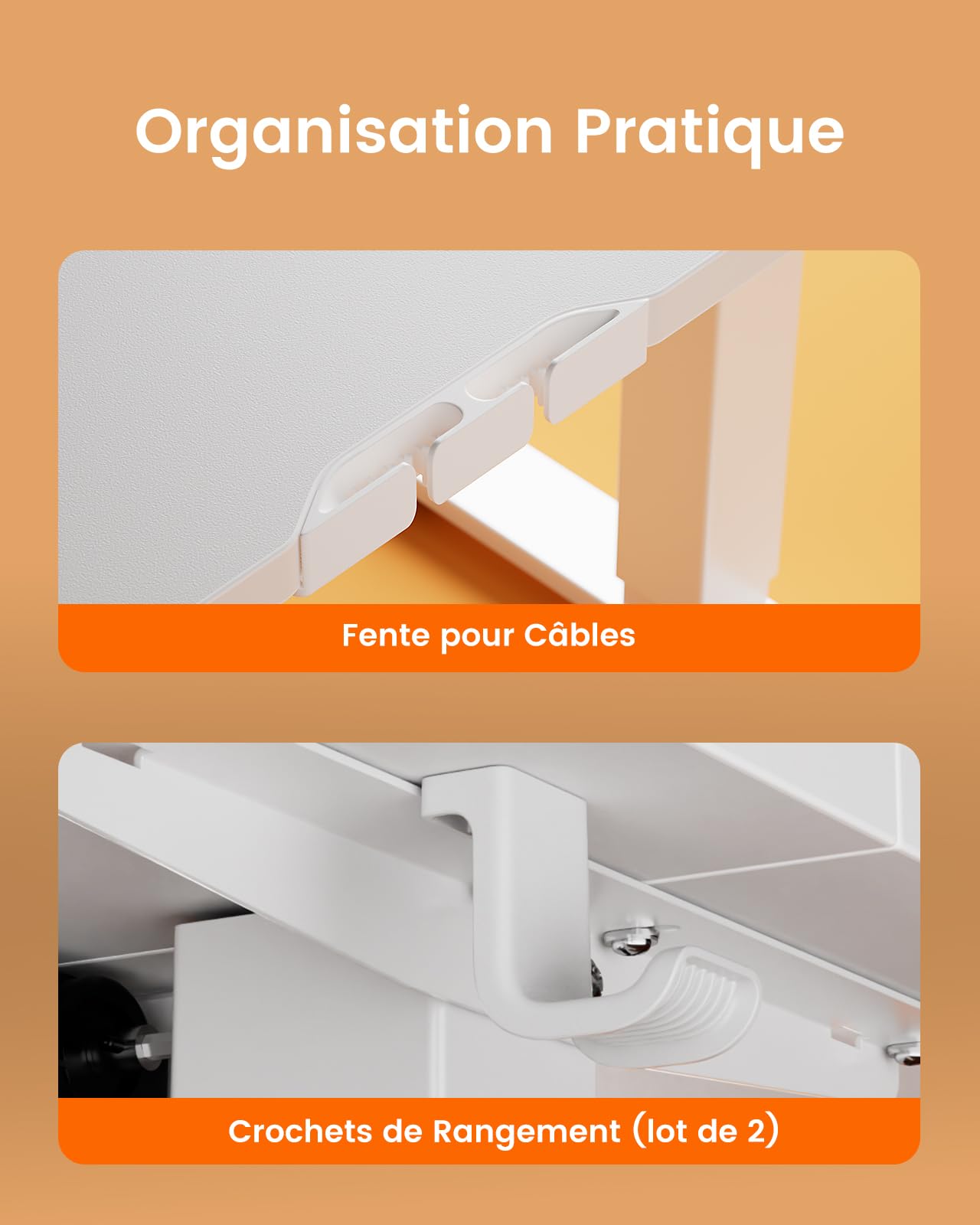 ErGear Bureau Assis Debout, Bureau Electrique Réglable en Hauteur avec Panneau Intelligent à 4 Mémoires et Plateau en Deux Parties (Blanc, 160 x 80 cm)