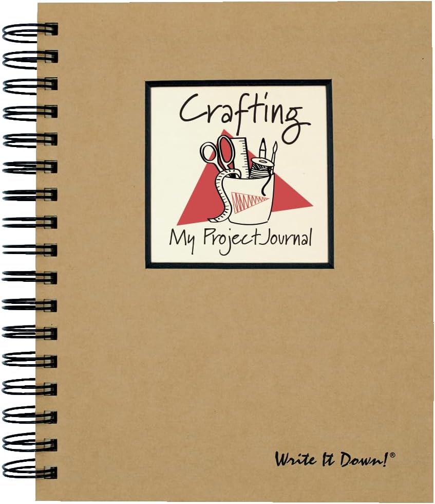 Write it Down series by Journals Unlimited, Guided Journal, Crafting, My Project Journal, Full-size 7.5"x 9", Kraft Hard Cover, Made in USA