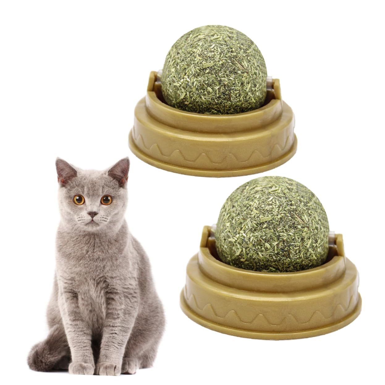 DOITOOL 12piezas Juguete Interactivo para Gatos Bolas De Menta para Pegar La Pared Promotor De Digestión y Limpieza Juguete Rotativo para Estimulación y Diversión De Gatos Pequeños