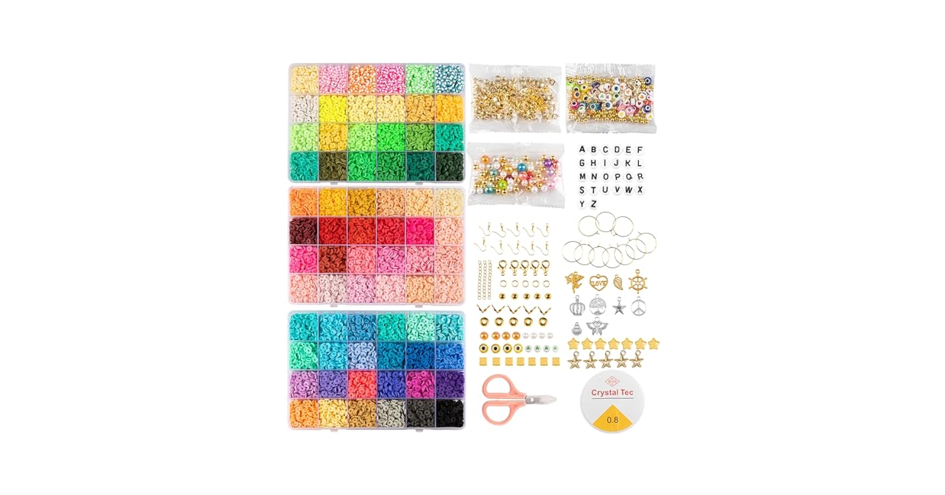 Amazon.co.jp: ZenBeya 14400個 クレイビーズ ブレスレット作成
