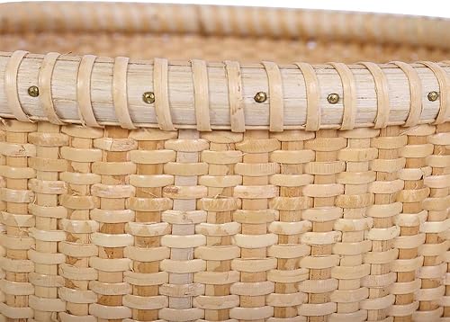Miniatura 5 de Teng Tian Nantucket Cestas Caja Cesta Tejida Contenedor Tote Cubo Organizador Mano RattanStorage Cesta Fruta Bowl con Banana Hangergift (L)