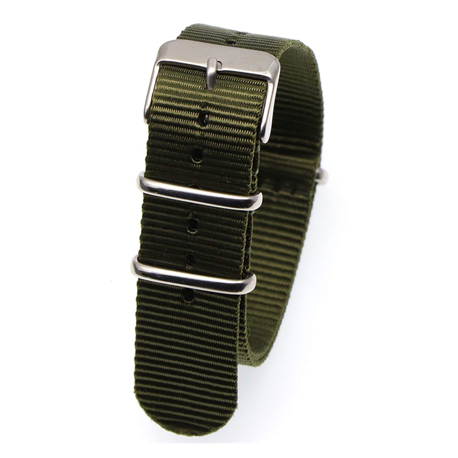 MOLUOnato strap Strap Bracelet 18mm 20mm 22mm Strap Stripe Replacement Watch Accessories (Band Color : Army Blue, Band Width : 18mm)