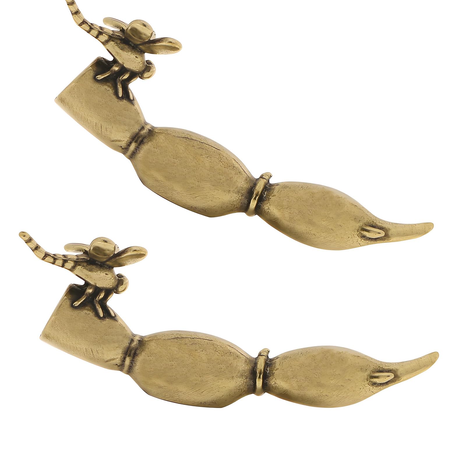 Kaeltsyn Decorative Brass Desk Organizer with Dragonflies Lotuses Theme for Writing Tool Pen Rest for Study Room Bedroom Decoration Handwriting Supplies Set