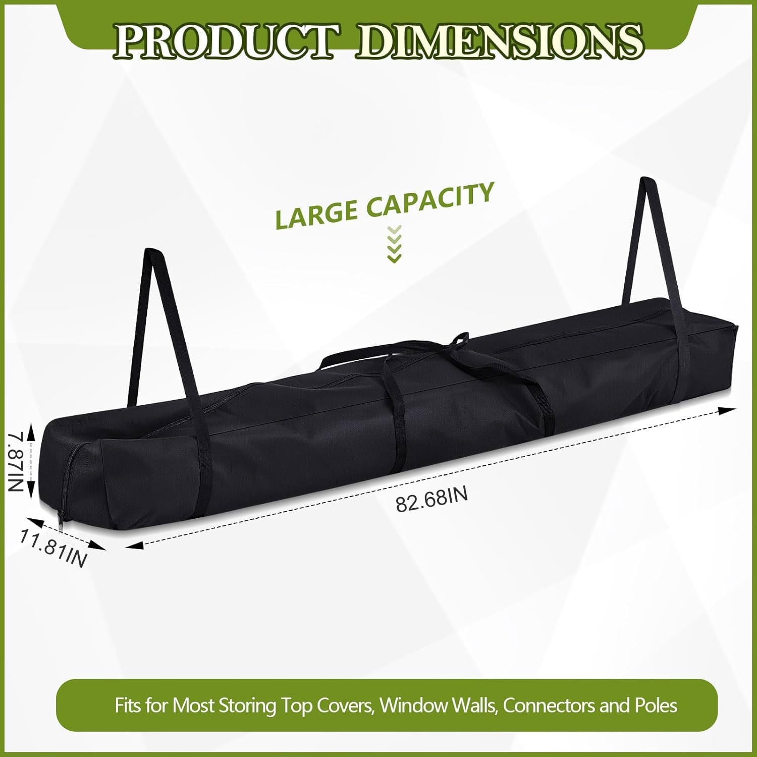 Shengruili Borsa per il trasporto della luce,Borsa per treppiede della borsa,Borsa portatile per asta della tenda, Nero , 210X30X20CM, grigio