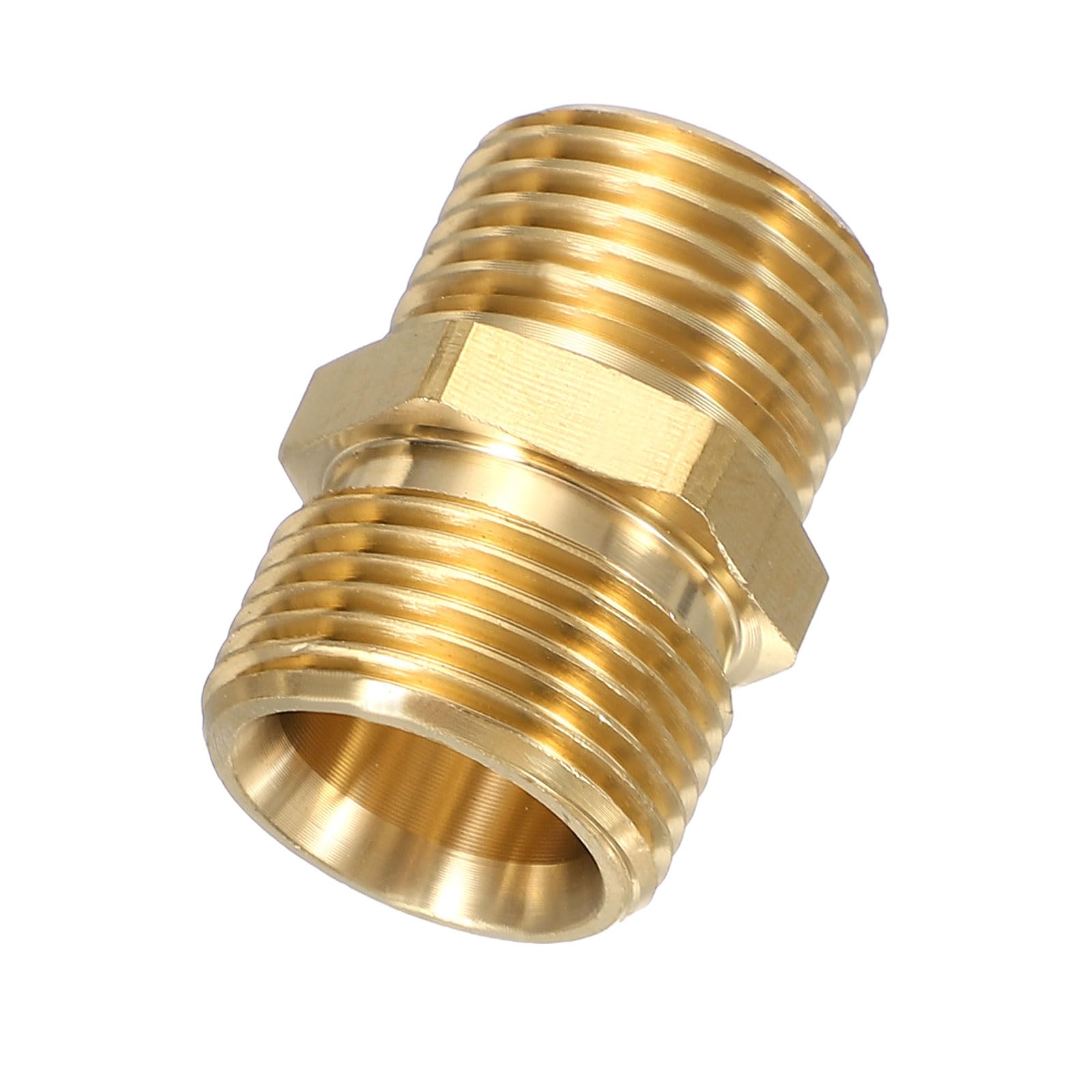 sourcing map Pressure Washer Hose Connector M22 Male to G1/2 Male 4800PSI Copper Pressure Washer Hose Adapter Coupler Extension Fitting Quick Connect
