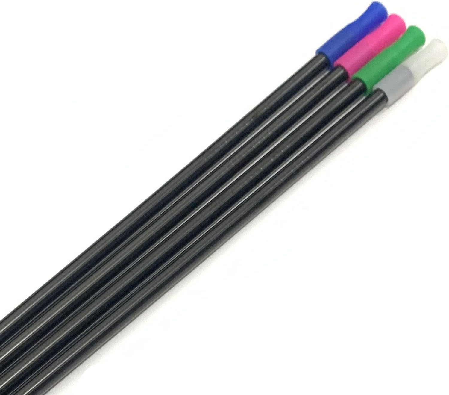 12" Black Color Metal Straws, 4pcs Ultra Long Reusable Straight Stainless Steel Drinking Straws with Silicone Tips and Cleaning Brush