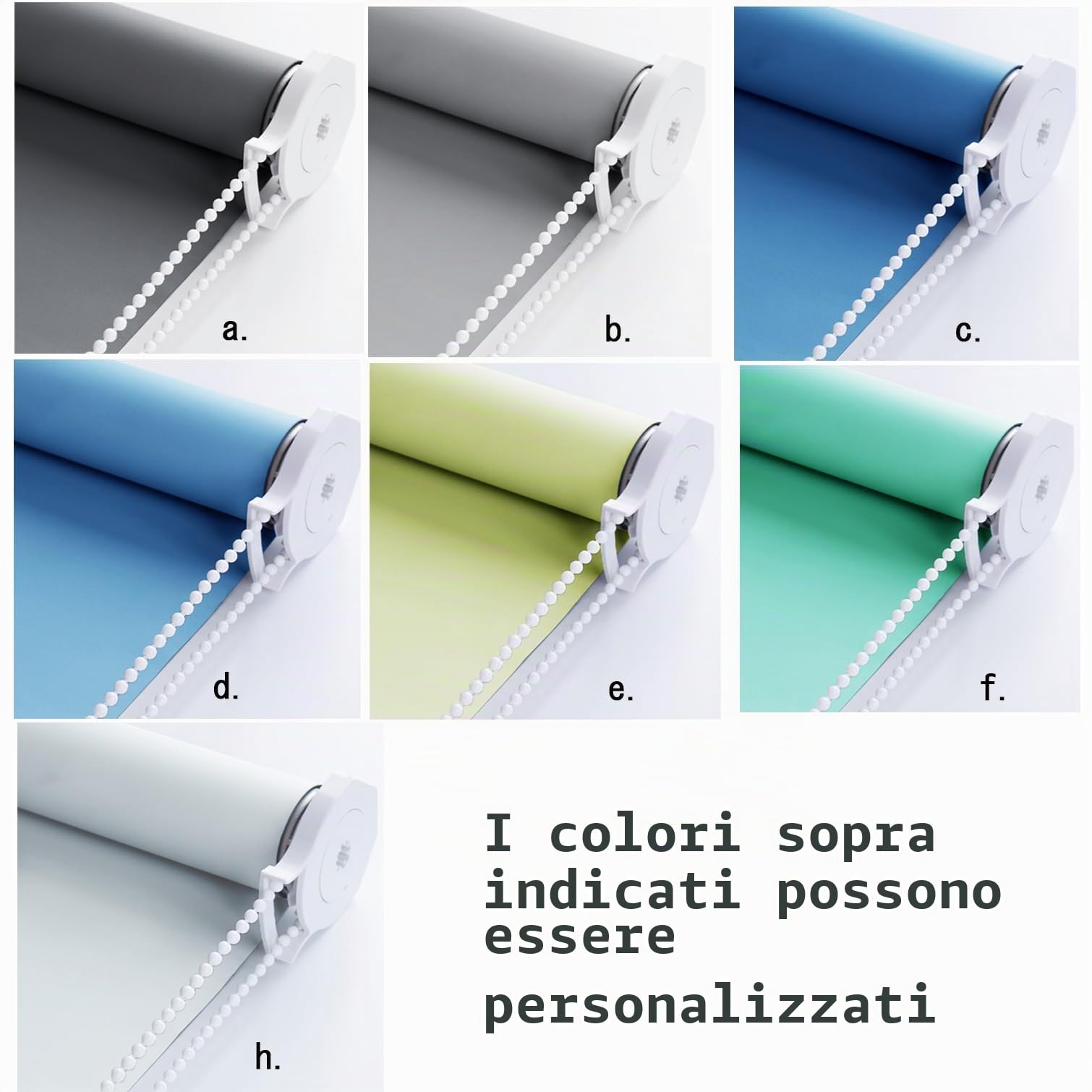 Tenda a Rullo Oscuranti Termica,Senza Foratura,Avvolgibile per Interni,Tessuto Poliestere Grigio Scuro,con Rivestimento Stesso Colore,per Finestre,Larghezza x Altezza（110W x 230H cm）