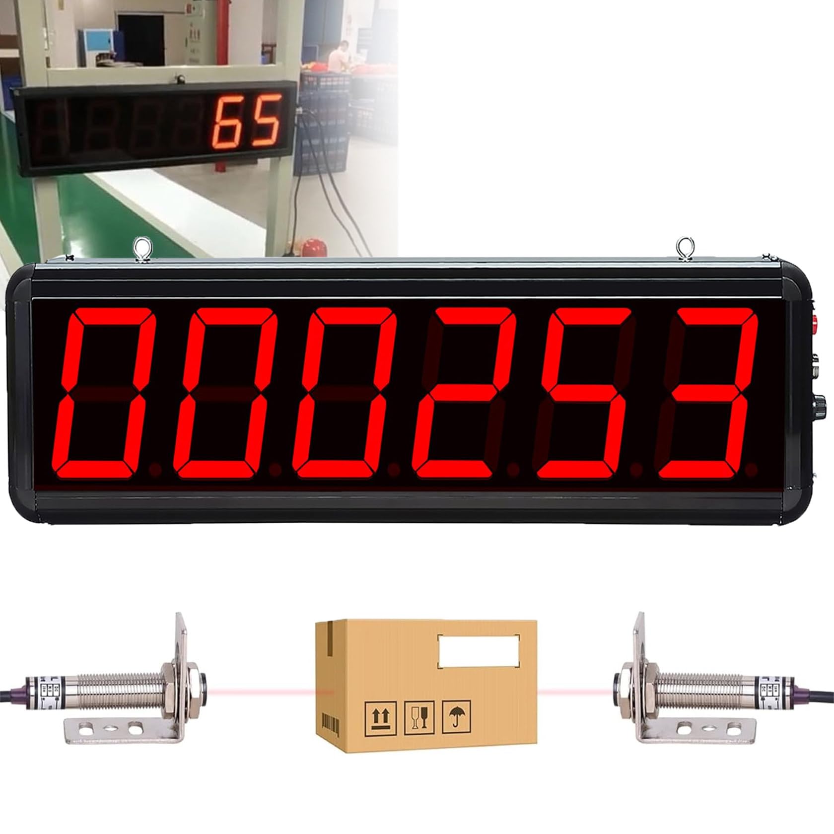 Compteur numérique, affichage LED à 6 chiffres, compteur jusqu'à 999999, distance d'induction réglable de 0 à 20 m