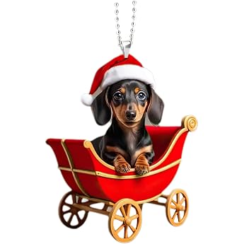 Christmas Tree Pendant Dog Decorative Ornaments Christmas Cat Decoration Acrylic Dachshund Pendant Car Pendant Dog Christmas Ornaments Christmas Pendant Christmas Decoration Set Dog 2