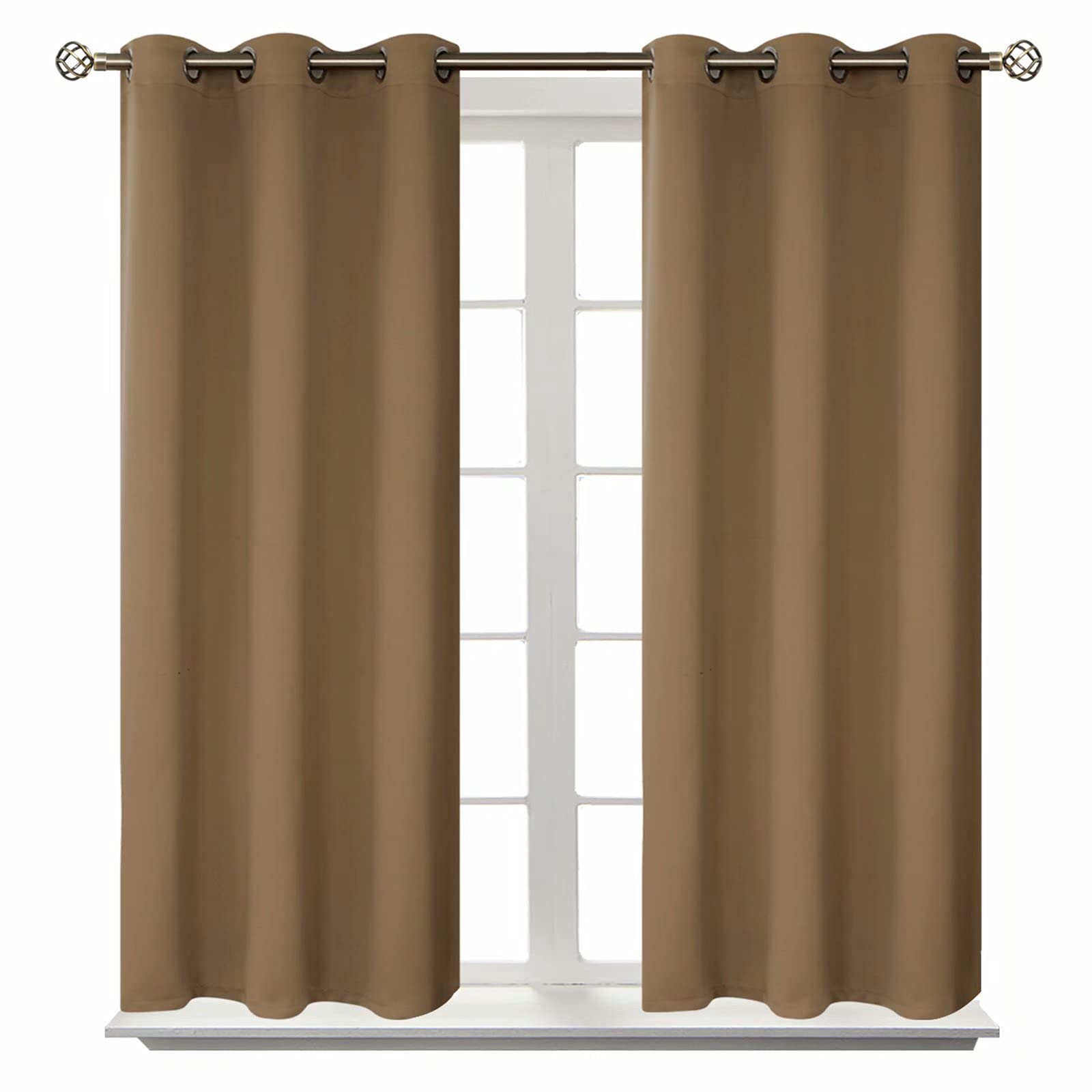 BGment Short Curtains for Small Window 54 Inch Long - Taupe 2 Panels