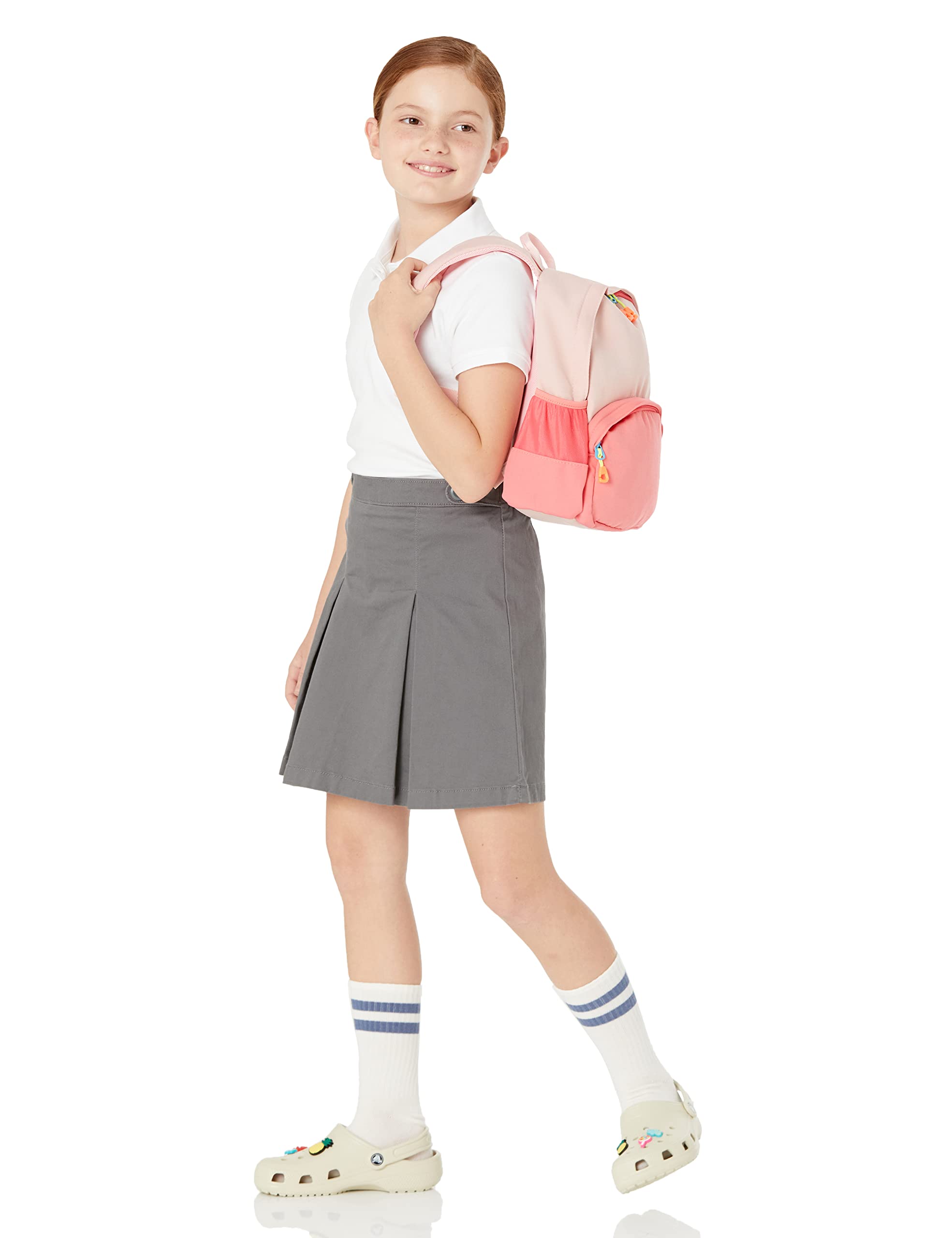 Amazon Essentials Niñas Polo de Uniforme de Doble Punto y Manga Corta
