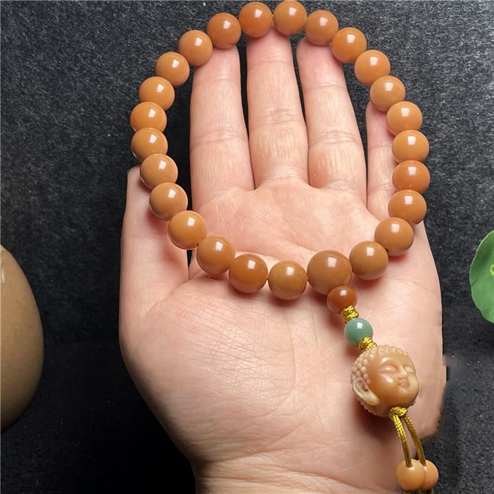 Buddhistisches Gebetsperlen-Armband, Perlenarmband, Gebetsperlen, 12 mm natürlicher verwitterter Bodhi-Hand-Rosenkranz, zarte Buddha-Gebetsperlen mit Buddha-Kopf, Unisex zum Meditieren, Mala