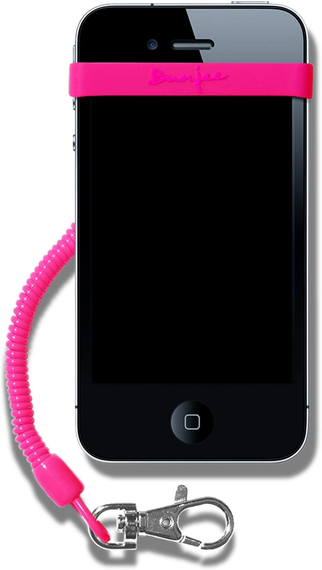 myBunjee Universal Smartphone Holder with Key Fob Compatible with iPhone 3/3G/3GS/4/4S/5, HTC, BlackBerry, Samsung and Nokia Devies - Pink