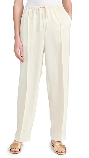 Madewell Women's Slim Pintuck Pull On Pants, Cake Batter, Yellow