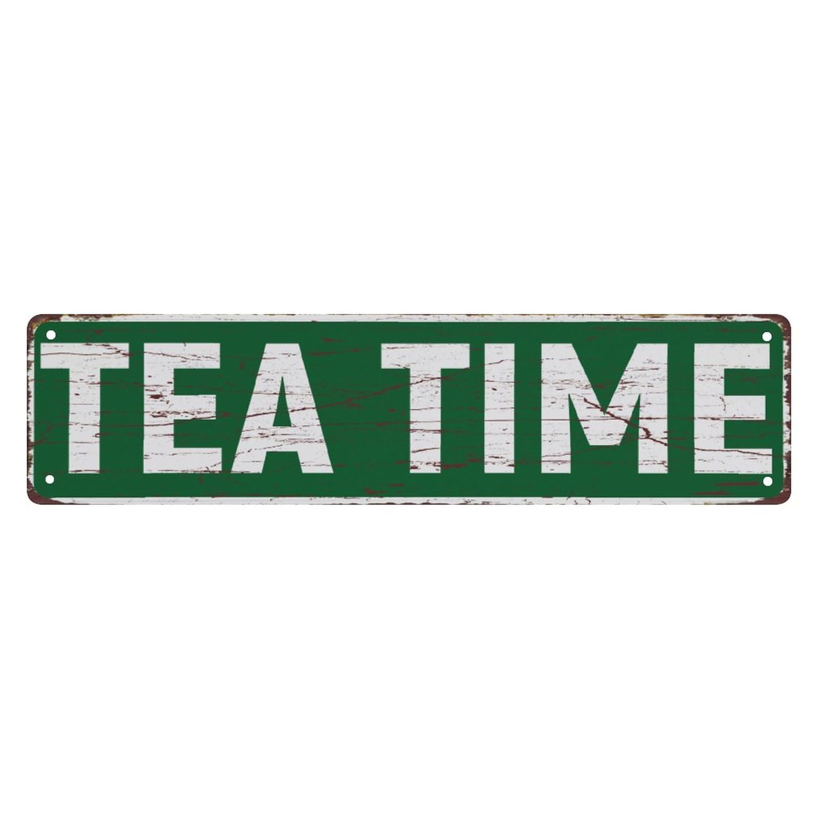 Tea Time Metal Sign Street Signs Decor Man Cave Bar Wall Art Decorative Plaque,4x16 Inch