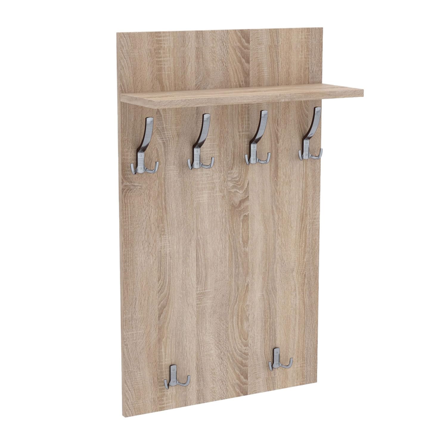 AKKE Maxi Appendiabiti Ingresso Moderno da Parete Muro Guardaroba 120cm x 60cm Sonoma/Chr.