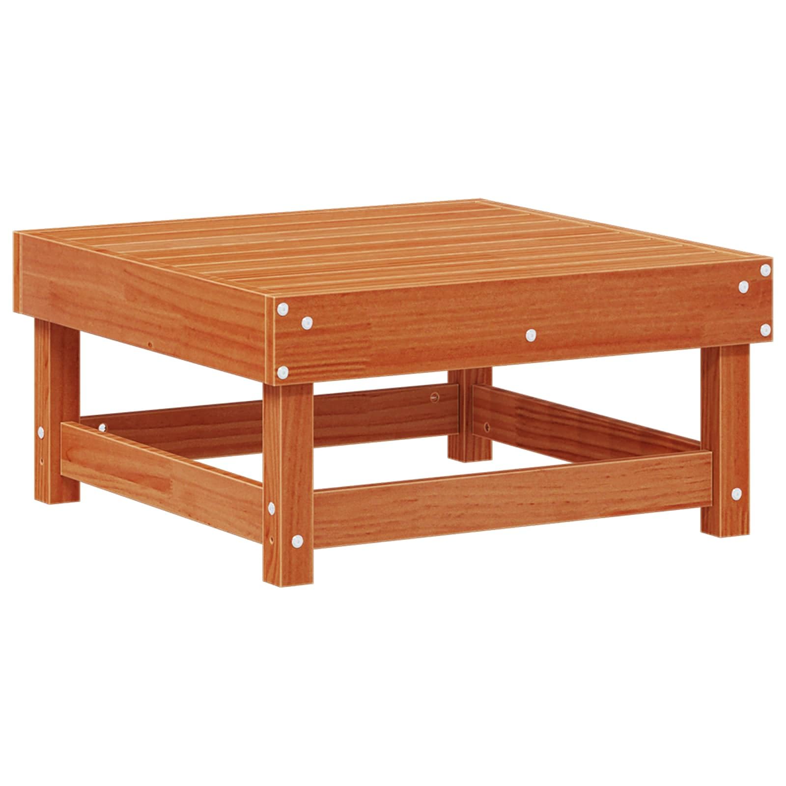 Reposapiés de jardín de madera maciza de pino con suelo de cera, juego de 2 unidades, 61 x 60,5 x 30 cm, módulo Lounge ampliable para terraza, balcón, exterior relax
