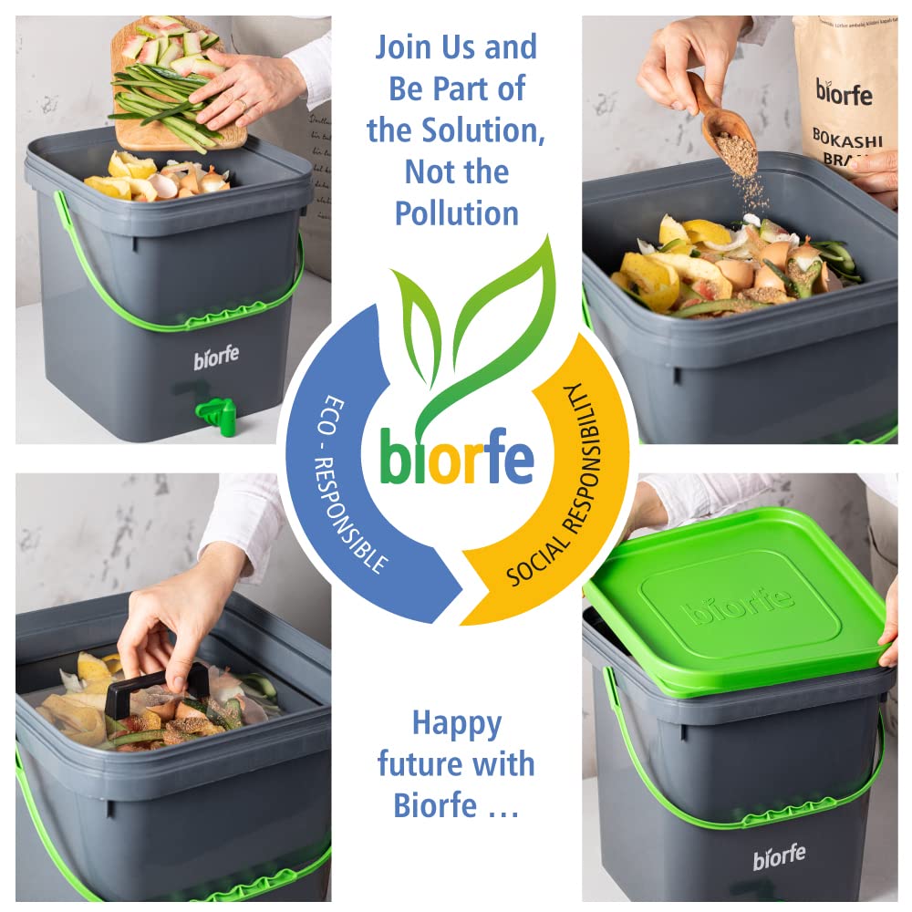 Biorfe 2 Bucket Bokashi Compost Starter Kit, All Season Indoor