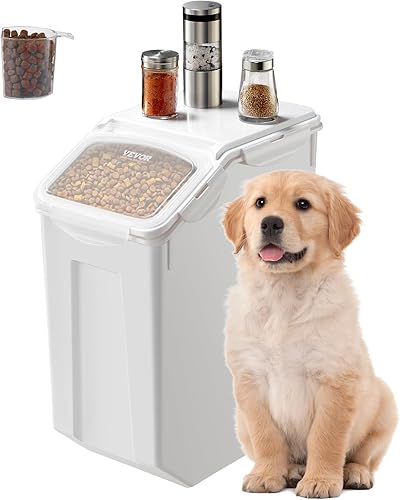 VEVOR Contenedor de almacenamiento de arroz, contenedor dispensador de comida para perros de capacidad de 4.5 galones20 L, contenedor de harina de