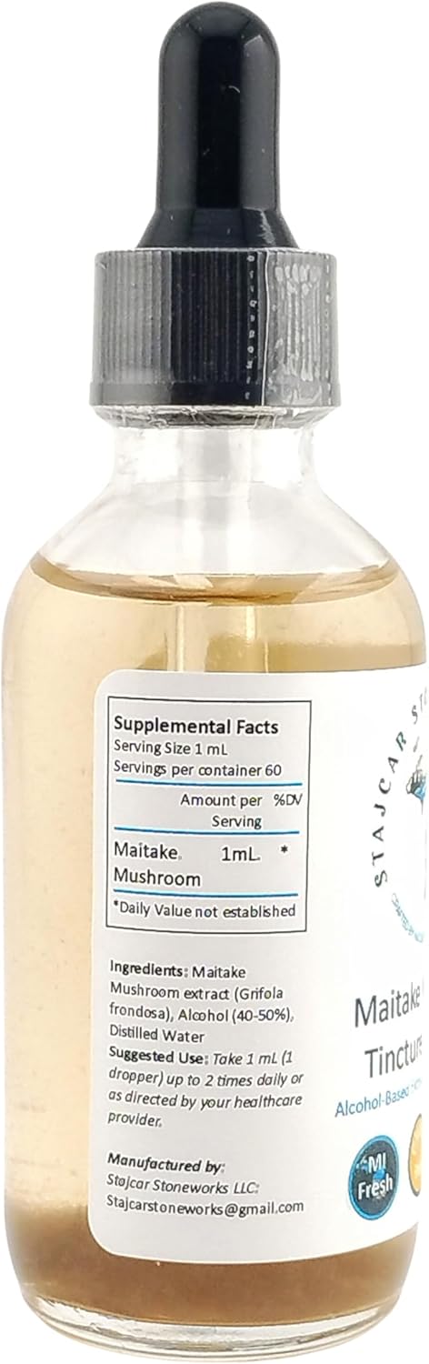 Organic Maitake Mushroom Tincture - Immune Support Extract, 2oz Double-Extracted, Metabolism & Energy Supplement - Image 3