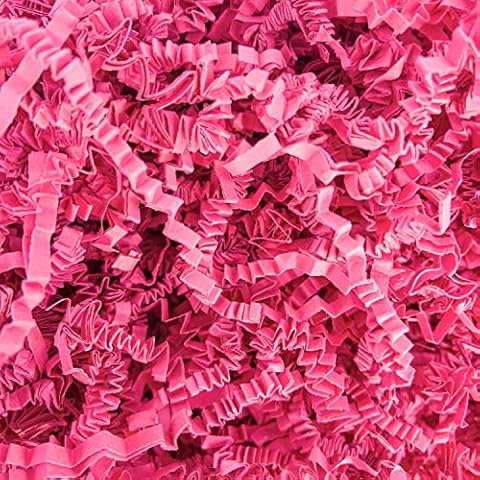 Hot Pink Luxury, Crinkle Cut, Zig Zag Shredded Paper, Ideal for Gift Decoration, Hamper Filling and Gift Packaging (1kg) Cover