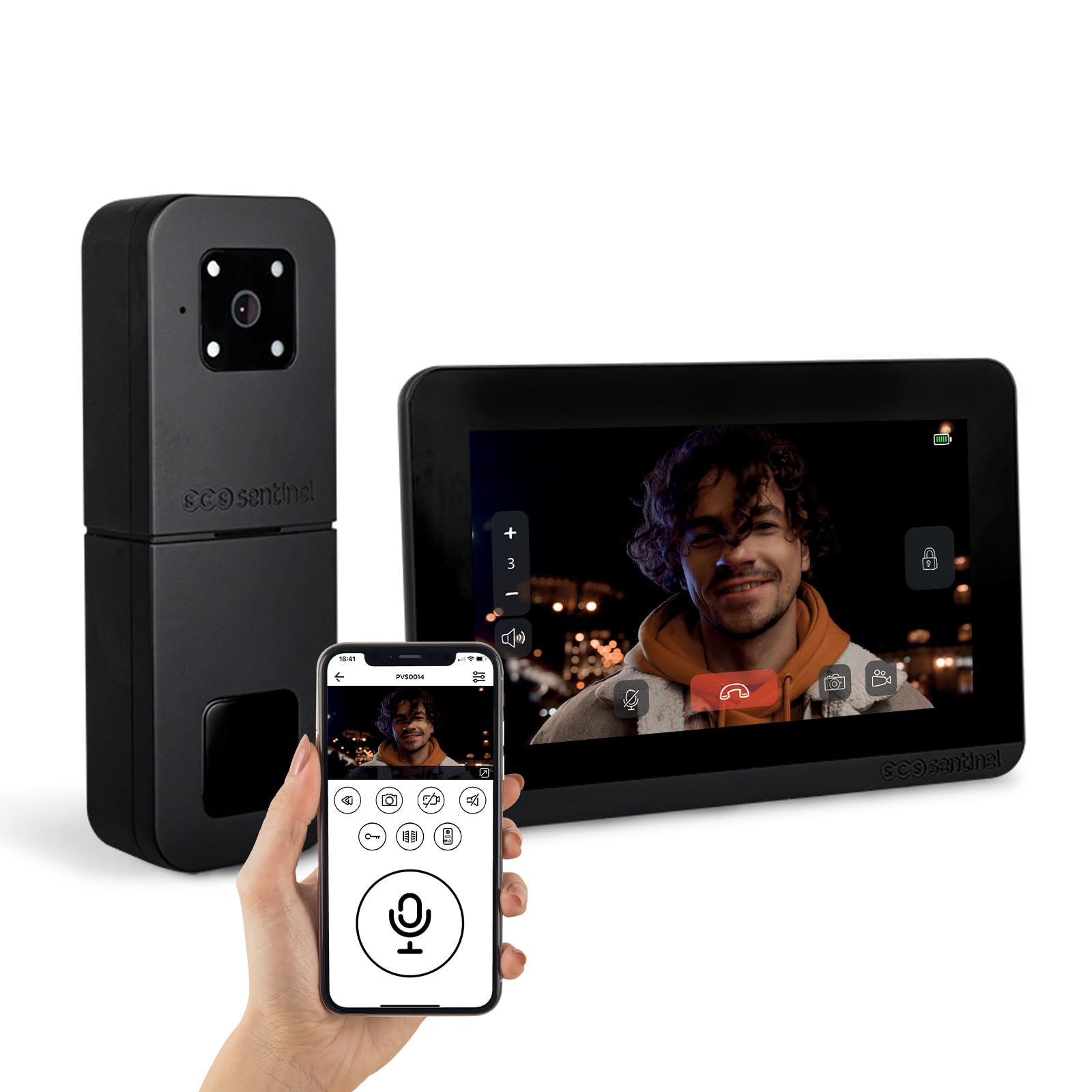 SCS Sentinel PVS0014 – Wireless Video Telephone – Wireless Door Intercom – Portier Tactil Screen HeyView Smart Air
