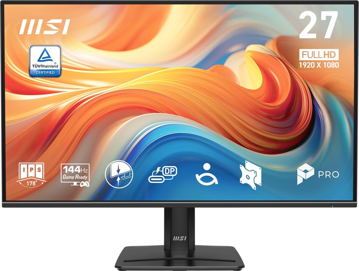 MSI 27 PRO MP272 E14C, Kurumsal Monitör, FHD, 16:9, Flat, IPS, 144Hz, 1ms, FreeSync