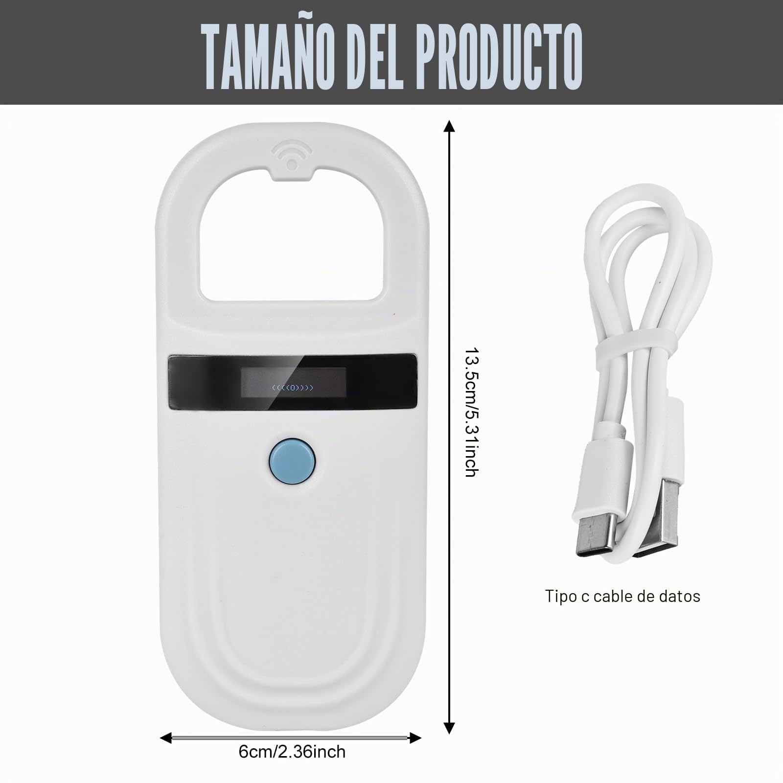 Aicharynic Lector de chips para mascotas,blanco,lector de microchip para perros/gato,lector de microchip para mascotas,escaneo de microchip para perros,escáner para mascotas