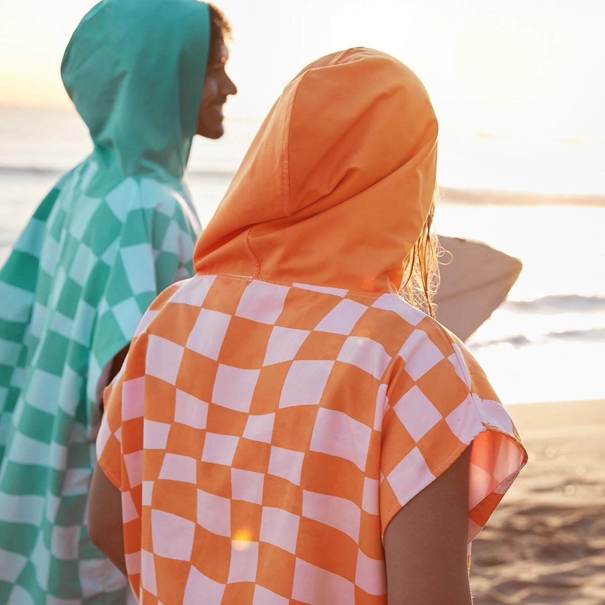 Ręcznik ponczo z kapturem, poliestrowy | Wielokolorowy, szybkoschnący ręcznik z kapturem na basen plażowy(Style14)