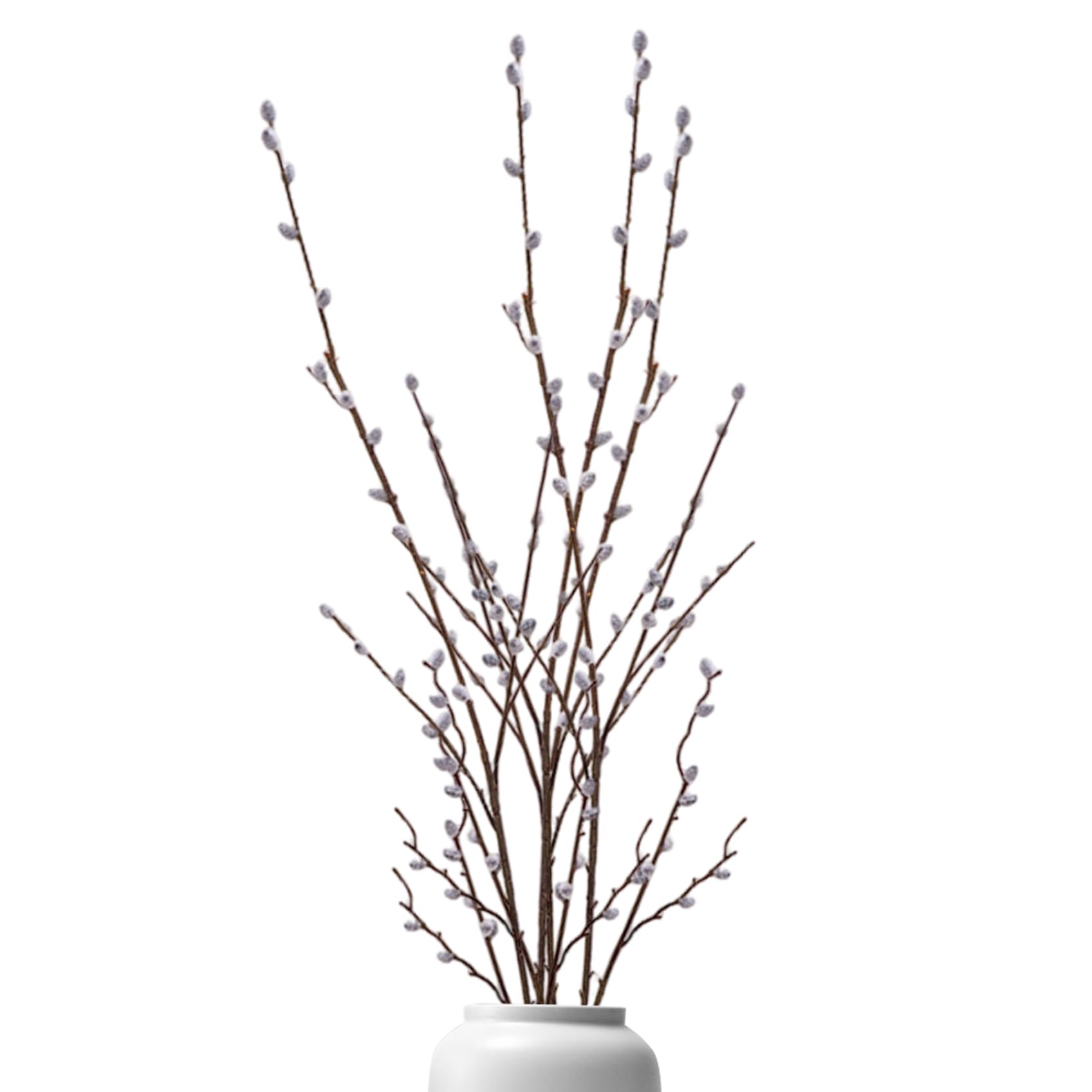 AwnsIMfreien Pussy Willow Branches for Vases, 4Pcs Artificial Pussy Willow Branches Realistic 40inch Pussywillows DIY Decorative for Wedding Photography Prop