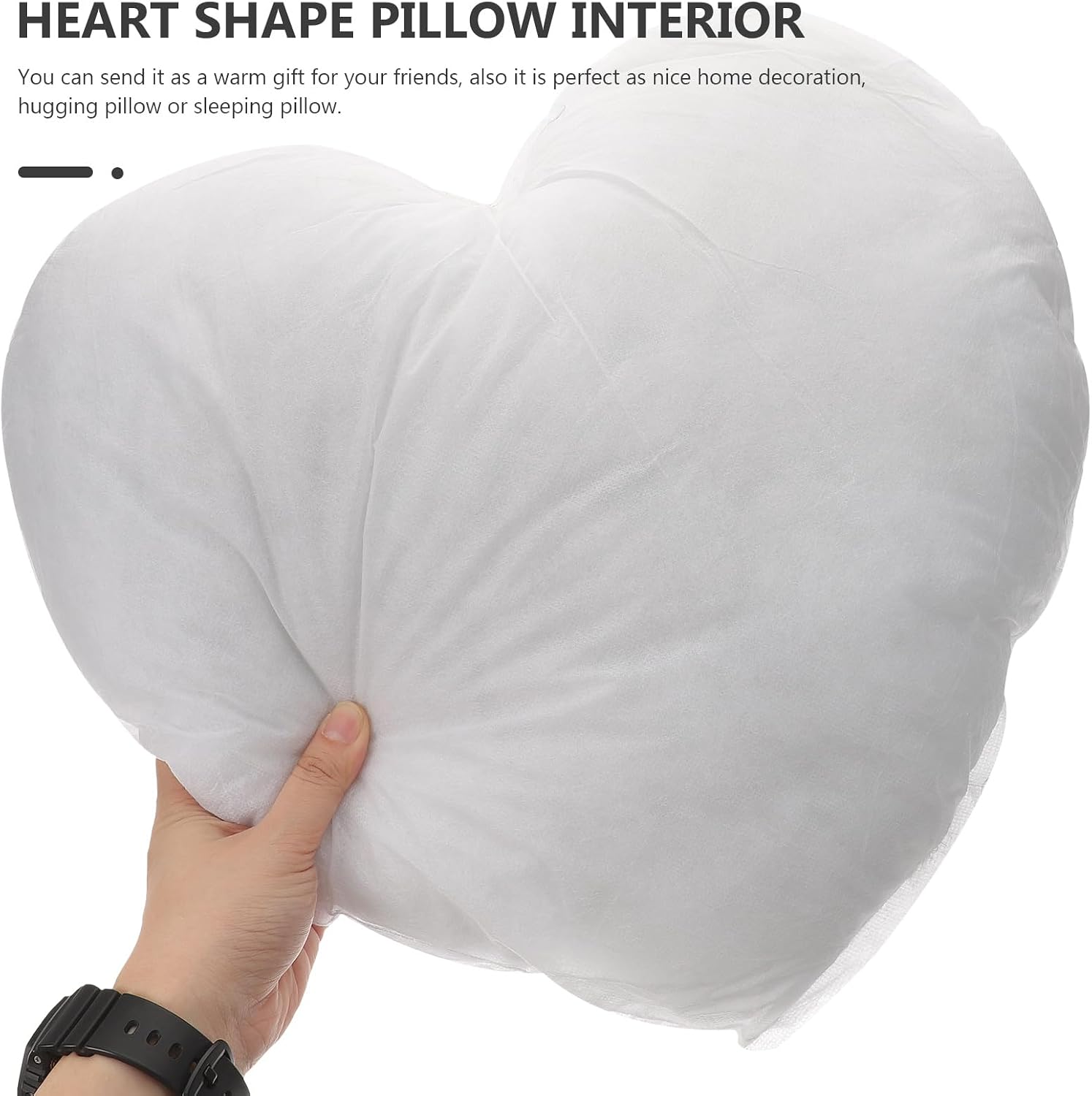 Holibanna Heart Shaped Pillow Insert 16.53 X 16.14 X 3.54 in Pillow Filler Lightweight Throw Insert for Sofa Bed Car Children S Bedroom Home Decor
