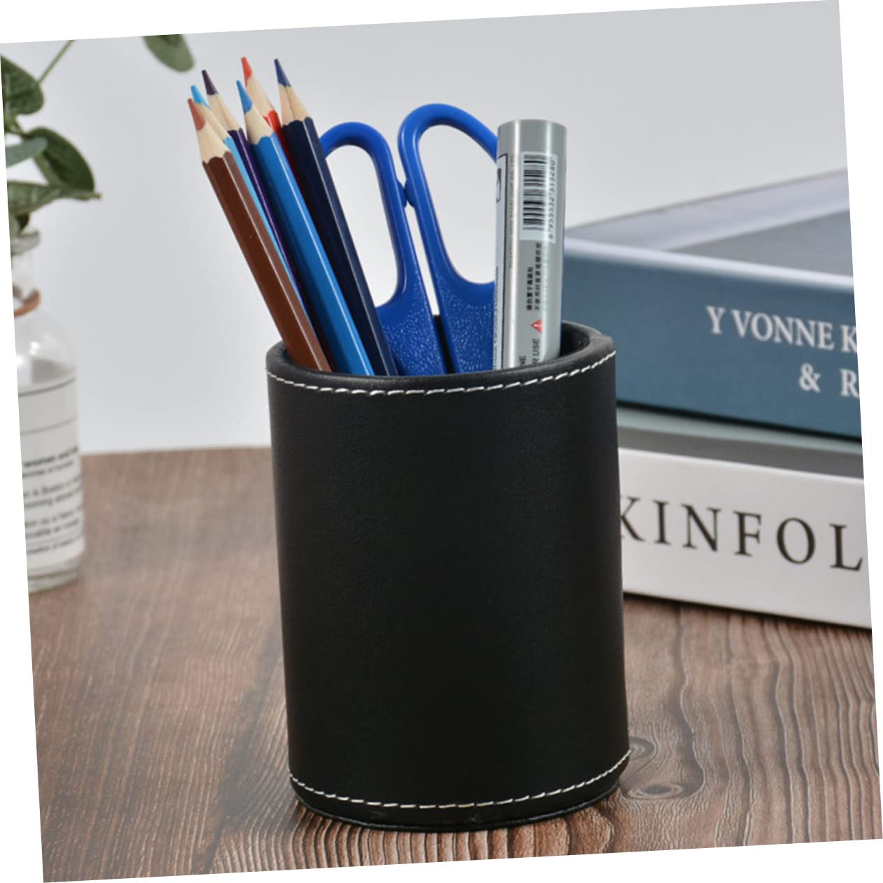 Cabilock 3pezzi Portapenne Pelle Per Scrivania Organizer Per Occhiali e Penne Design Elegante e Funzionale Accessorio Versatile Per Ufficio e Studio Realizzato Facile Da Pulire e Resistente