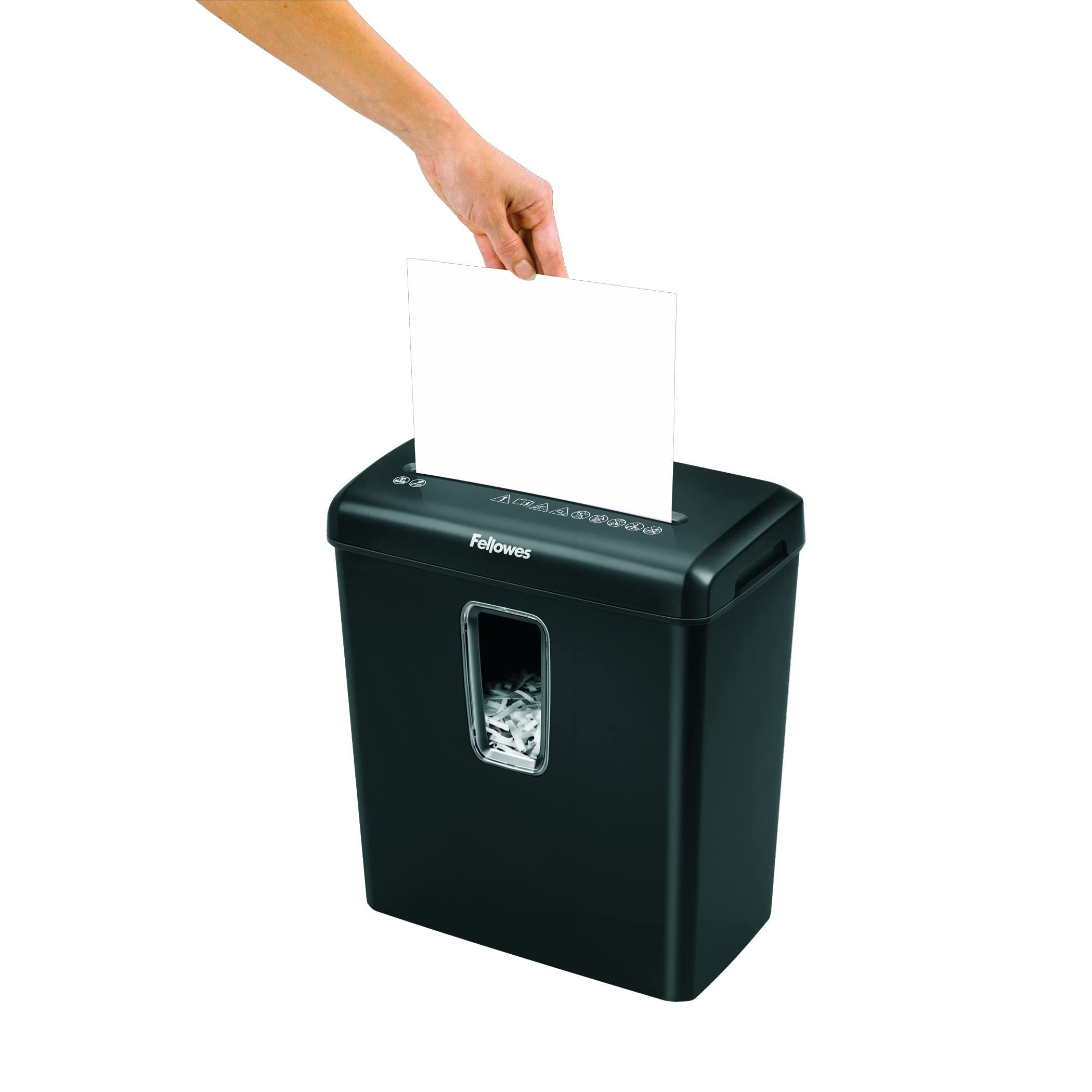Fellowes Shredder Powershred FS-6C - Trituradora de Papel de Corte Cruzado de 6 Hojas para Uso doméstico - Trituradora de Documentos Personal y de Oficina - Cubo de 15 litros - Nivel de Seguridad P-4