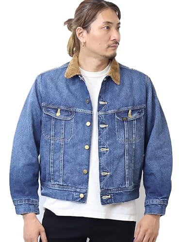 [Lee リー] ストームライダー 101LJ デニムジャケット 裏ブランケット 襟コーデュロイ Gジャン ジージャン LM5110 (JP, アルファベット, XL, 146：ミッドブルー)のサムネイル