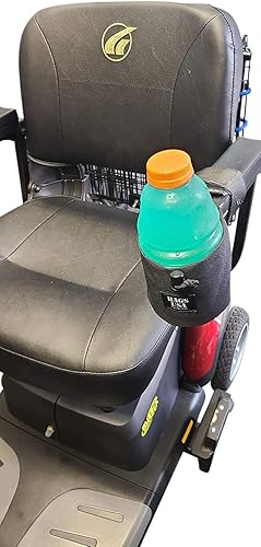 Portavasos de montaje frontal para silla de ruedas eléctrica o scooter de movilidad fabricado en Estados Unidos (negro)