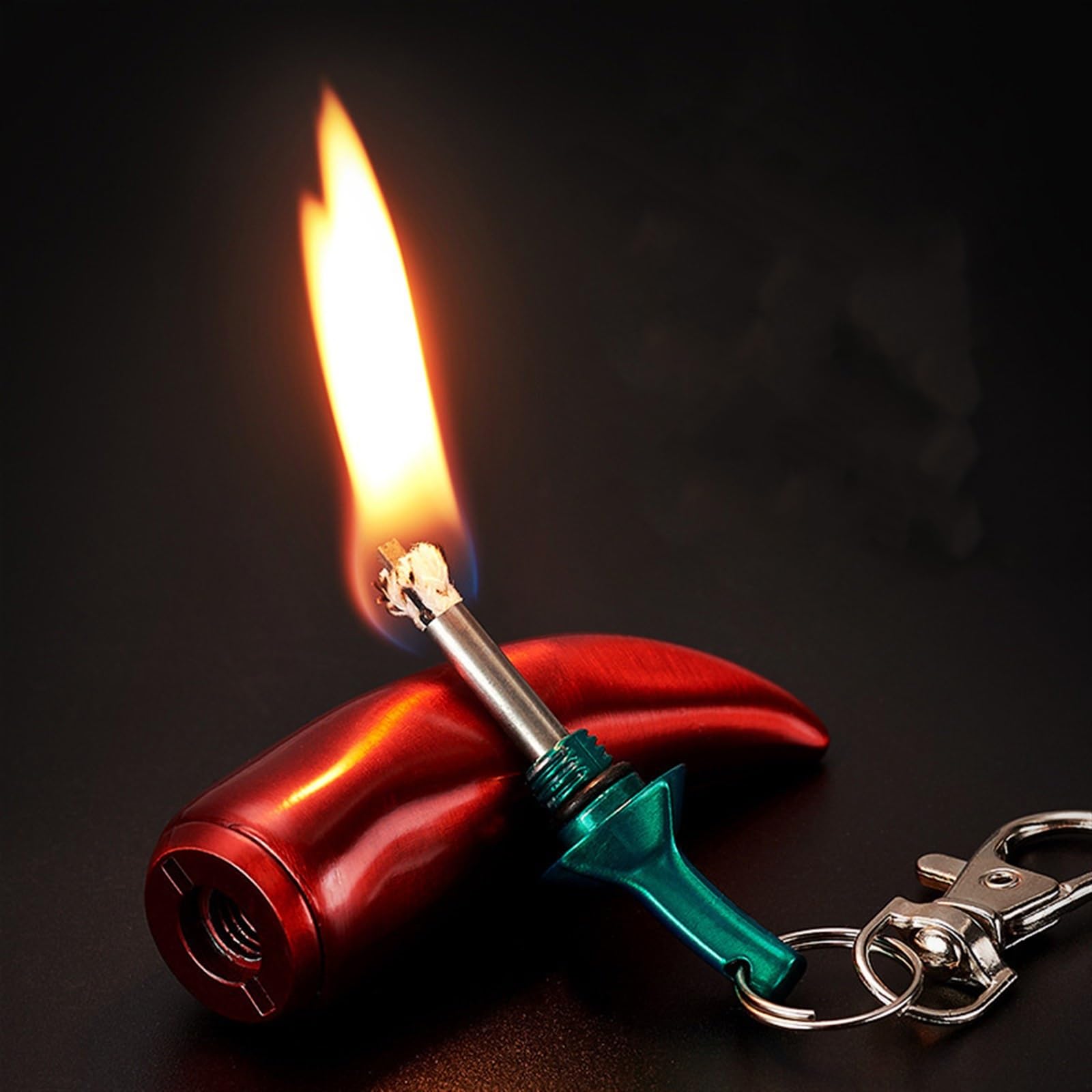 Kerosene lighter, pepper-shaped kerosene lighter, long-lasting flame, pepper-shaped design lighter, cool lighter, multi-functional keychain