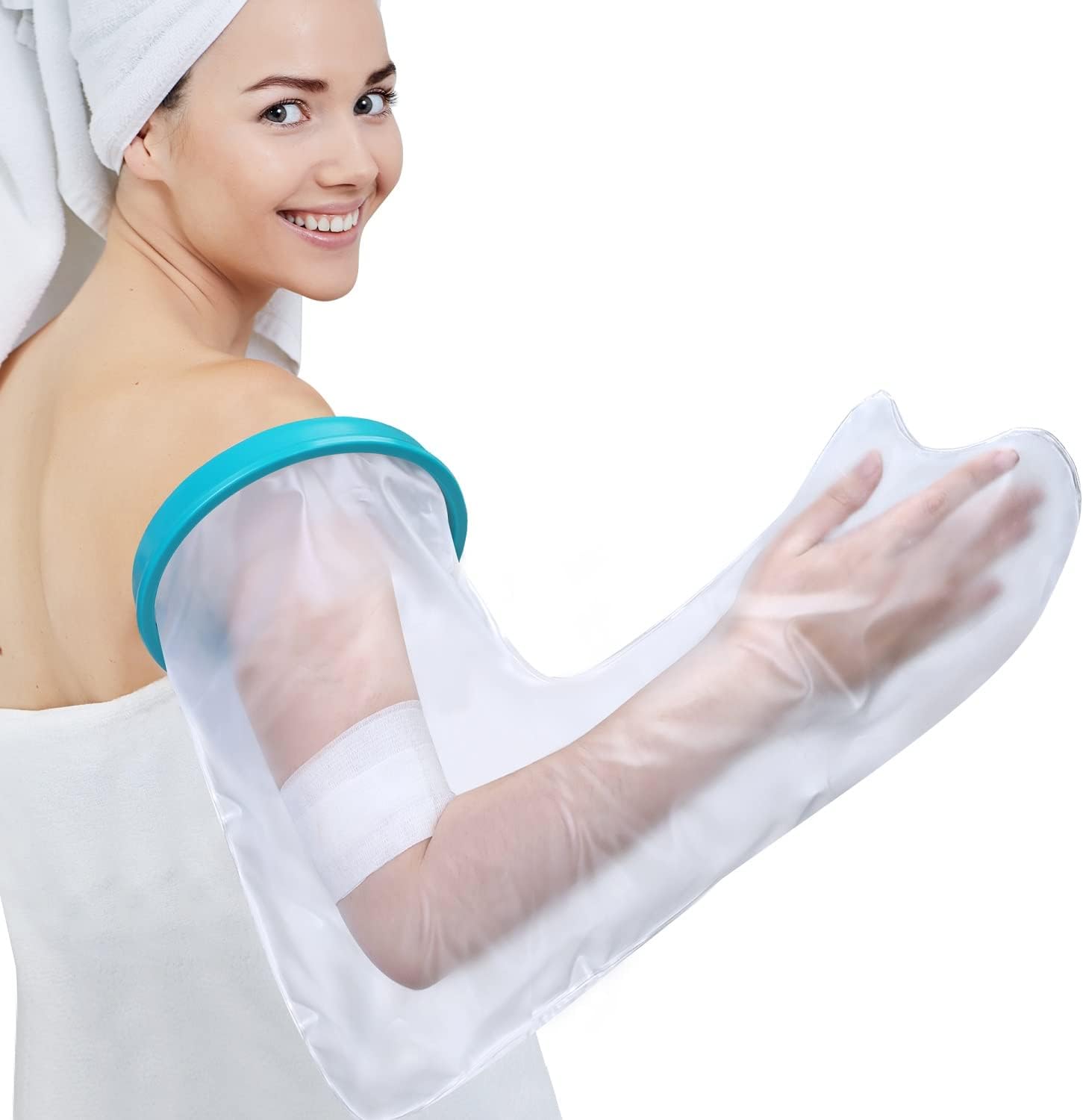 DUMSAMKER Full Arm Cast Cover for Shower Adult, 100% Waterproof Cast Shower Cover Arm, Soft Comfortable Cast Bag Cast Protector, Watertight Seal to Keep Wounds Bandage Dry, Reusable1