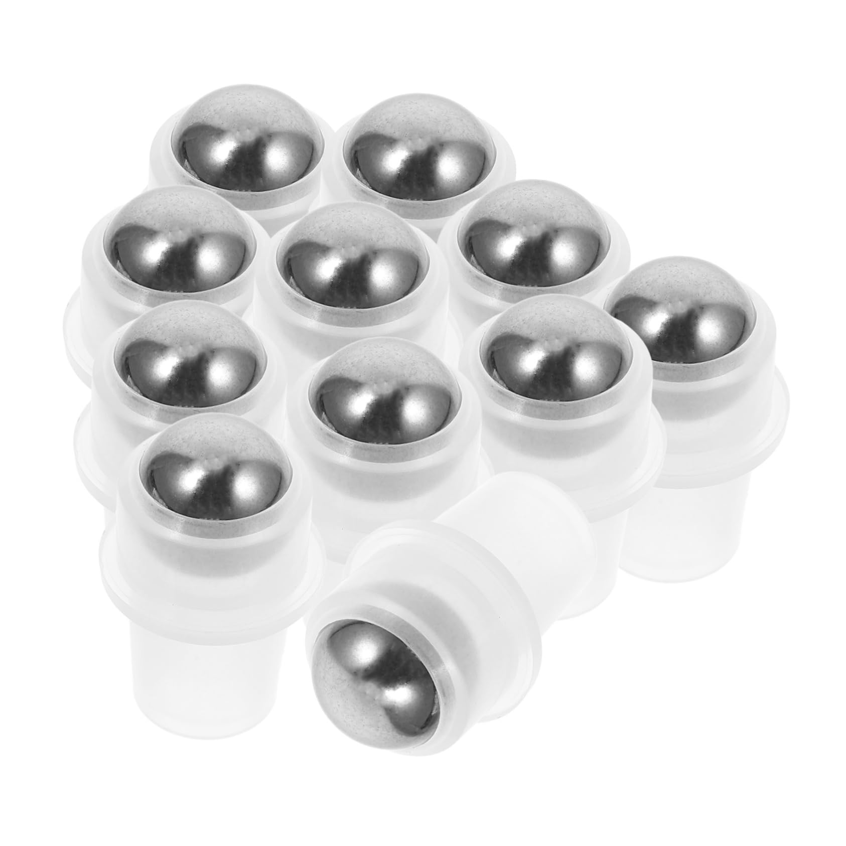 COLLBATH 20pcs Stainless Steel Roller Ball Inserts Essential Oil Roller Bottles 16mm Refillable Perfume Bottle Tops