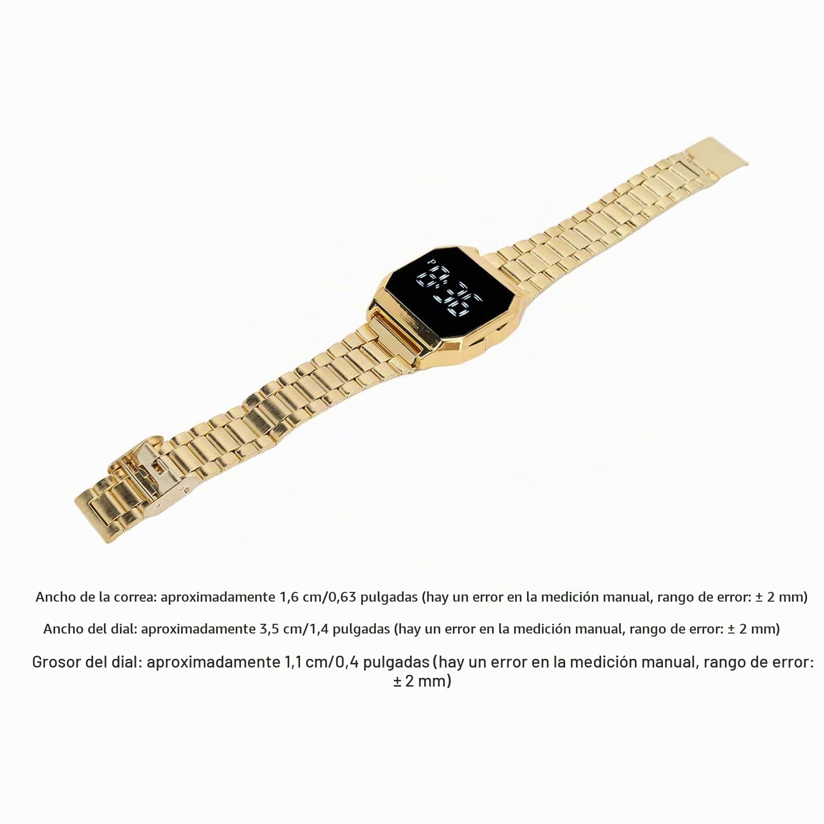 Reloj Digital LCD para Uso Diario de Estudiantes, Deportivo con Función de Luz Nocturna para Niños, Adolescentes Y Adultos (Dorado)