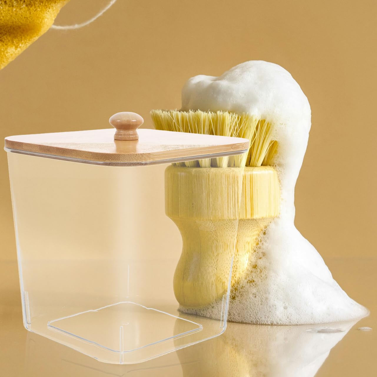 Ciieeo Contenitore Trasparente Con Coperchio Per Detersivi Lavatrice Organizer Lavanderia 6.69X6.10X6.10In Conservazione Capsule Perle Profumate Fogli Asciugatrice