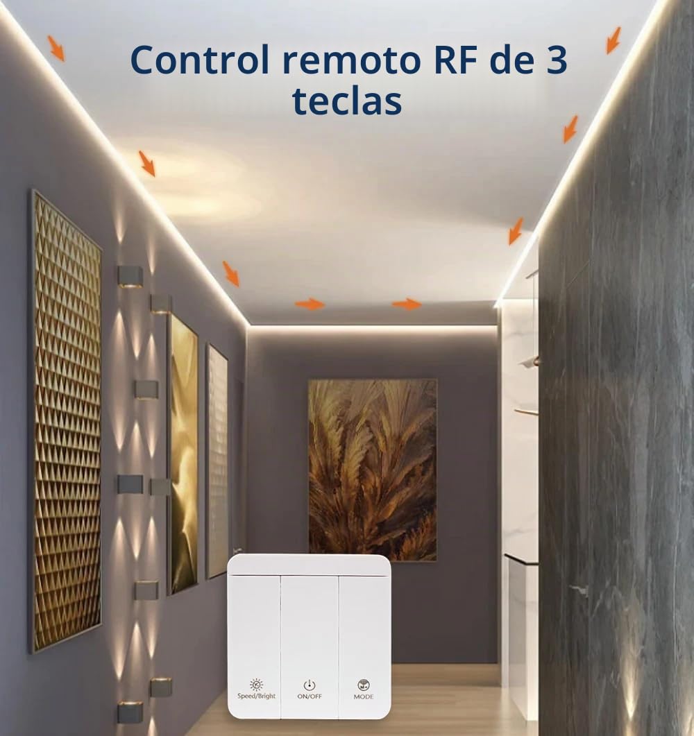 COB WS2811 Tira de luces LED de 5 m para carreras de caballos secuencial de 24 V con controlador RF de 3 teclas + 24 V 100 W de potencia (blanco natural 4000 K)