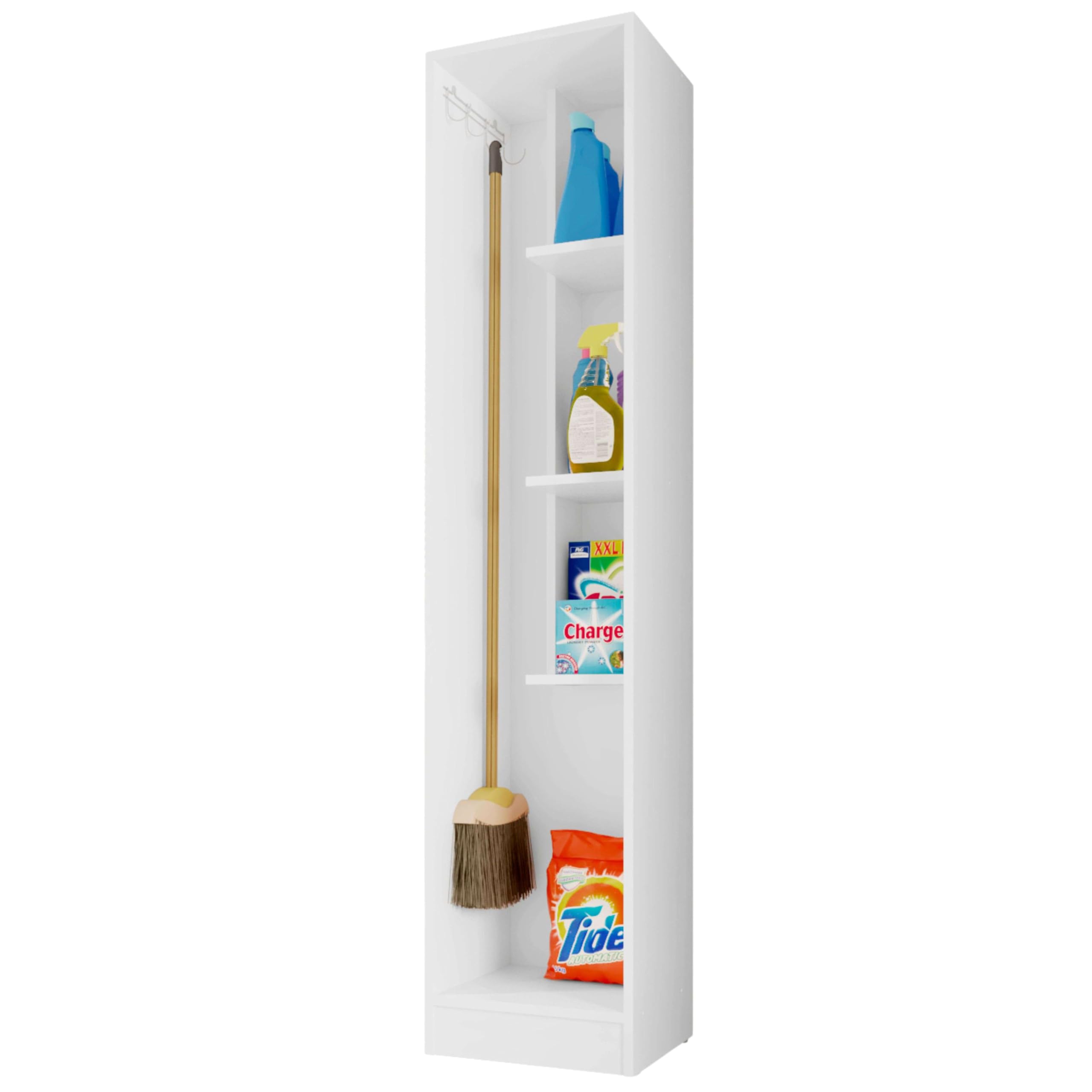 Miroytengo Armadio ausiliario multiuso alto anta apribile colore bianco 35 x 170 cm stile moderno cucina